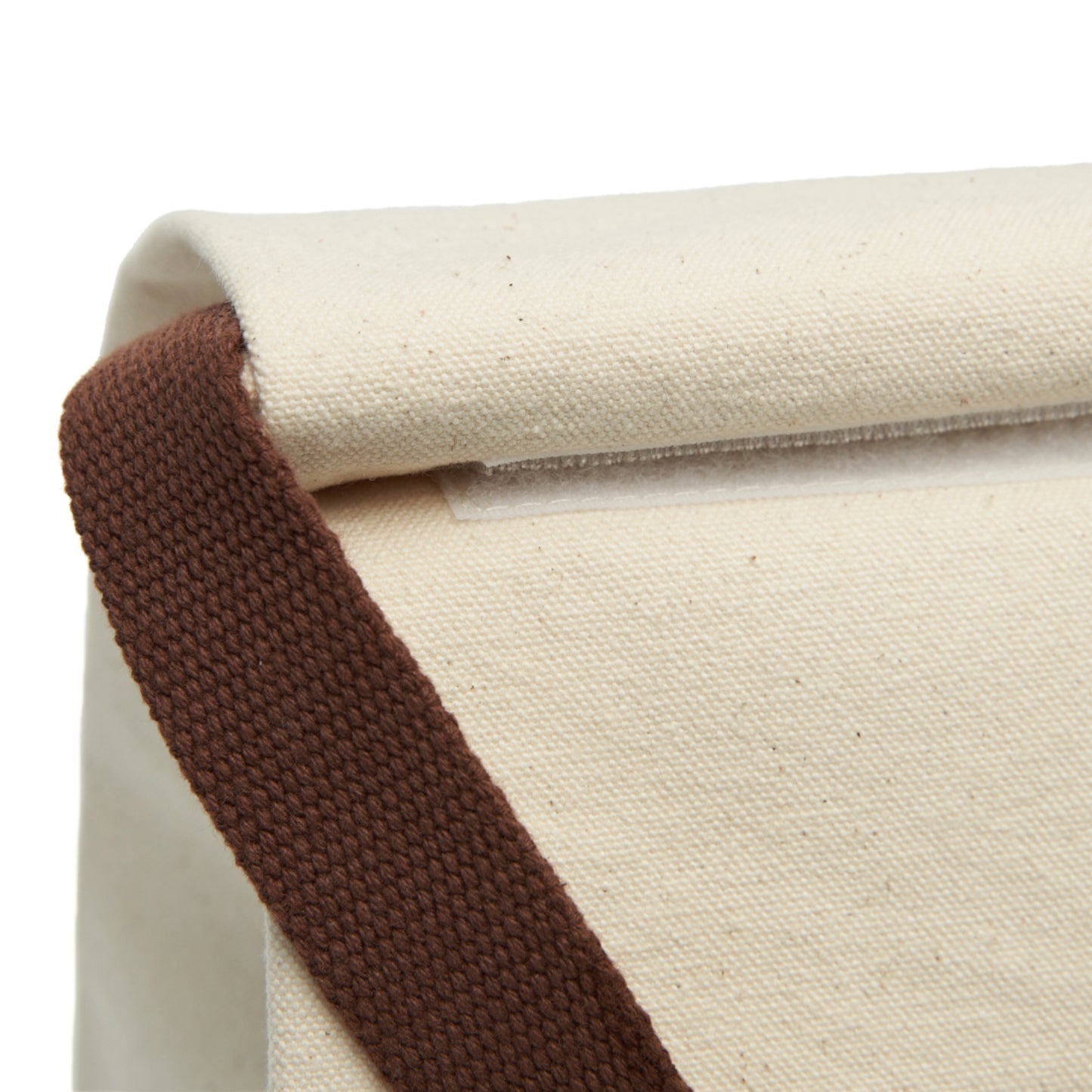 detail view "Vegan AF" canvas lunch bag with smile white background